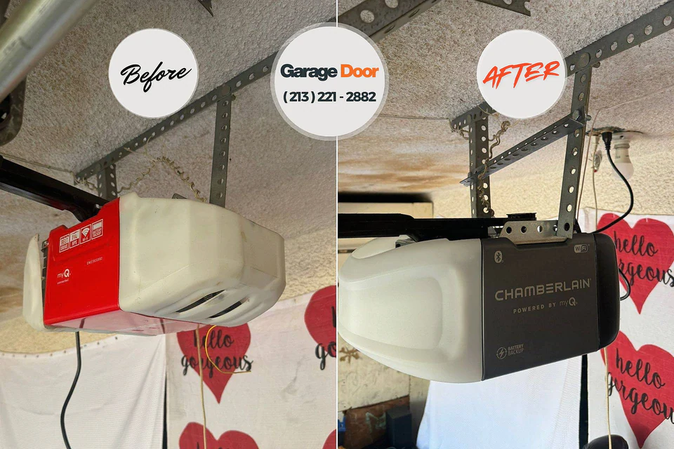 Before and after: garage door repair Woods Cross, UT